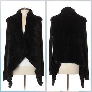 Love Token Black Faux Fur Cardigan